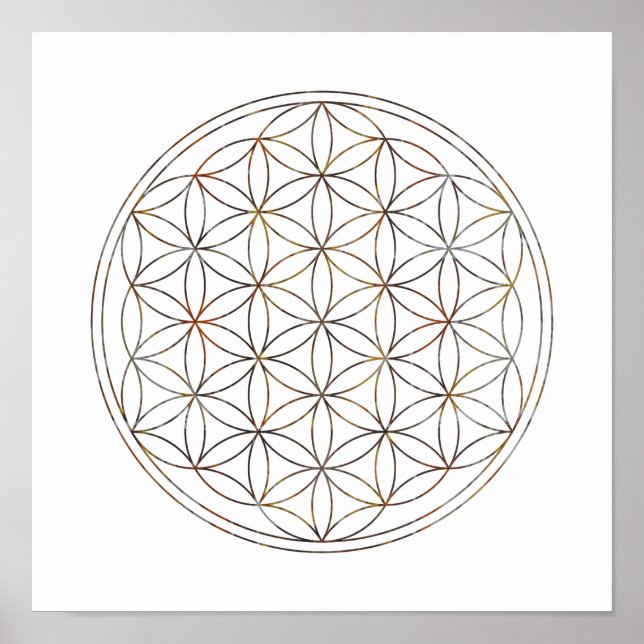Sacred Geometry Flower Of Life (V-Elements) Poster (Front)