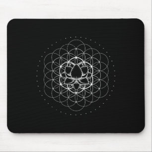 Sacred Geometry Flower Of Life Yoga Lotus Dmt Mand Mouse Pad