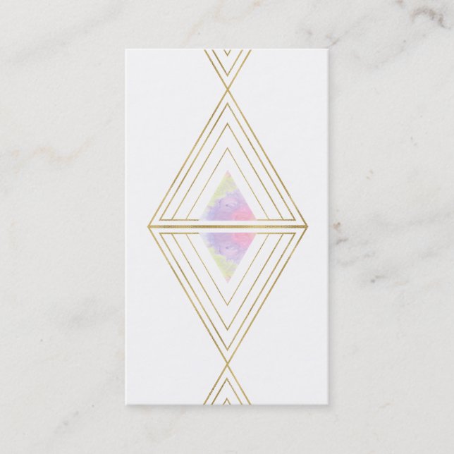 *~* Sacred Geometry Gold Geometric Triangles Business Card (Front)