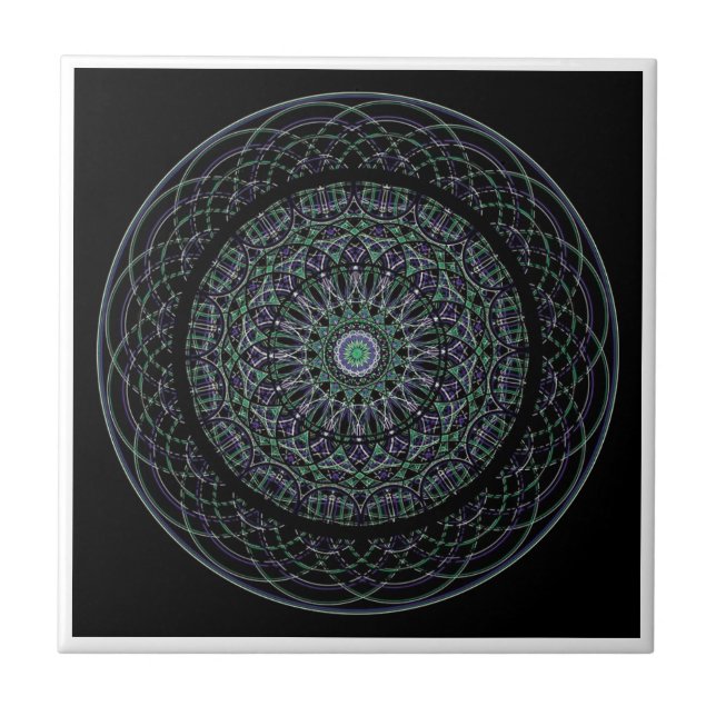 Sacred Geometry Mandala Ceramic Tile (Front)