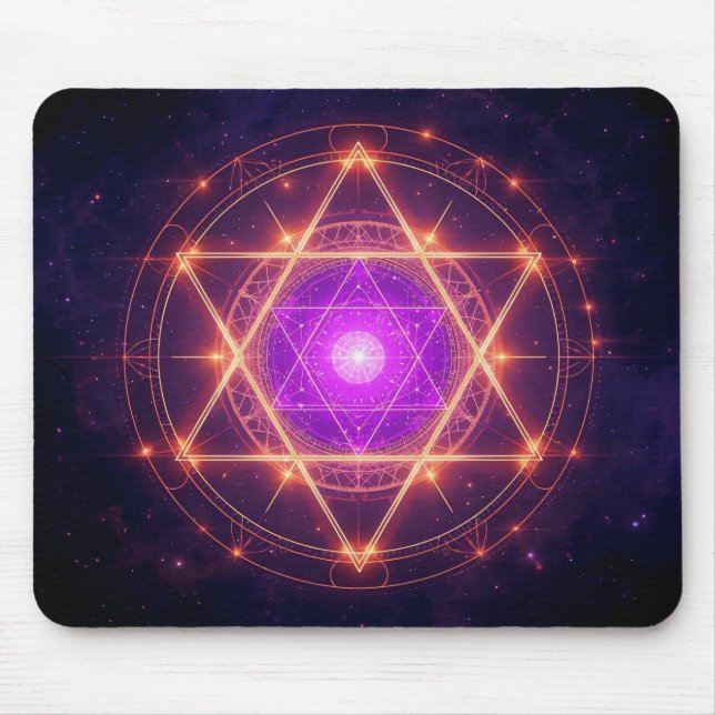 Sacred Geometry Mandala – Light Within the Cosmos Mouse Pad (Front)