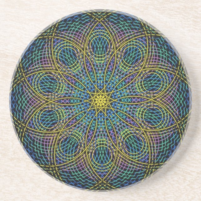 Sacred Geometry Mandala: Sincerity - Hand Drawn Coaster (Front)