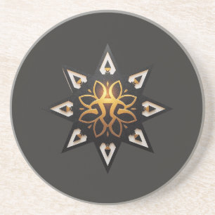 🌟Sacred Geometry Mandala – Timeless Golden Star Coaster