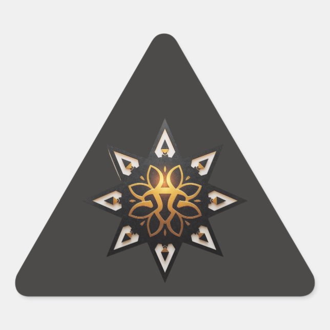 🌟Sacred Geometry Mandala – Timeless Golden Star Triangle Sticker (Front)