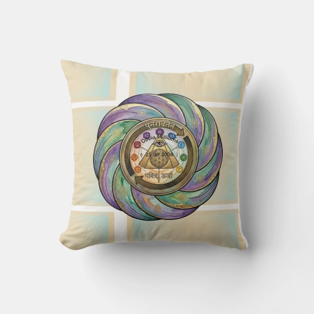 Sacred Geometry Manifestation Symbol Cushion (Front)