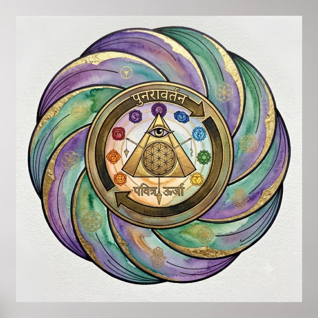 Sacred Geometry Manifestation Symbol Poster (Front)