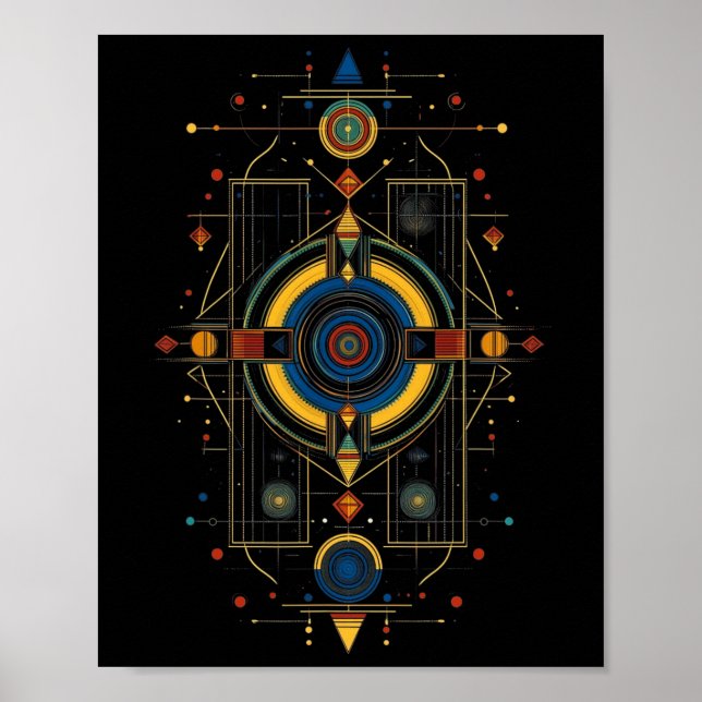 Sacred Geometry Metatron Abstract Art Aztec Spirit Poster (Front)
