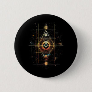 Sacred Geometry Metatron Cube Spiritual Yoga _1 6 Cm Round Badge