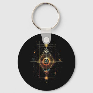 Sacred Geometry Metatron Cube Spiritual Yoga _1 Key Ring