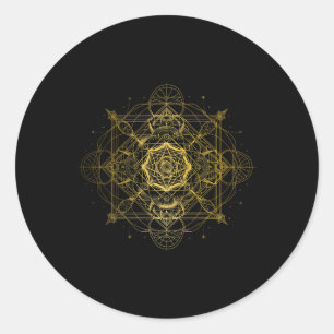 Sacred Geometry Metatron Cube Spiritual Yoga _2 Classic Round Sticker