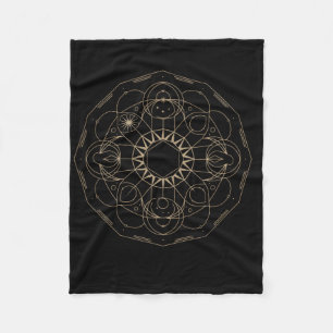 Sacred Geometry Metatron Cube Spiritual Yoga _7  Fleece Blanket