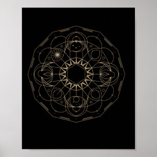 Sacred Geometry Metatron Cube Spiritual Yoga _7 Poster