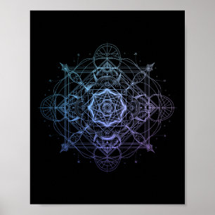 Sacred Geometry Metatron Cube Spiritual Yoga _8 Poster