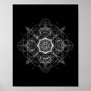 Sacred Geometry Metatron Cube Spiritual Yoga _9 Poster