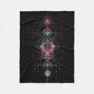 Sacred Geometry Metatron Cube Spiritual Yoga Fleece Blanket