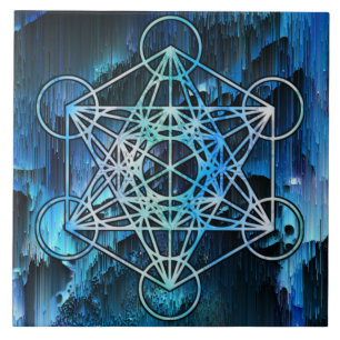 Sacred Geometry Metatron Merkabah Cube Altar Tile