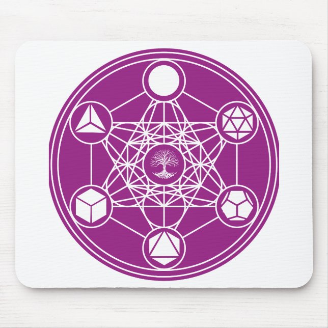 sacred geometry Metatrons Cube  Abstract Energy  Mouse Pad (Front)