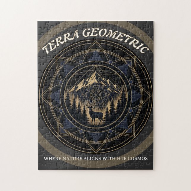 Sacred Geometry Nature Fusion • Mountains & Forest Jigsaw Puzzle (Vertical)