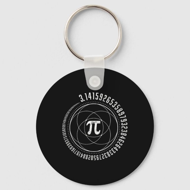 Sacred Geometry Pi Math Science Stem 3.14 Pi Day 3 Key Ring (Front)