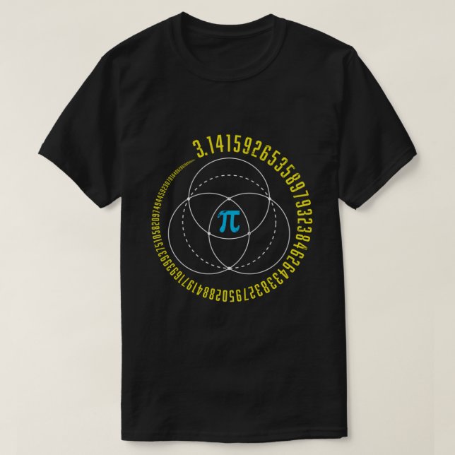 Sacred Geometry Pi Venn Diagram Math STEM 314 Pi D T-Shirt (Design Front)
