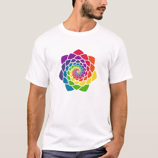 Sacred Geometry - Rainbow Pine Cone T-shirt (Front)