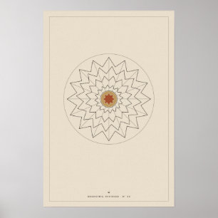 Sacred Geometry Rosette Wall Art Poster, Islamic S