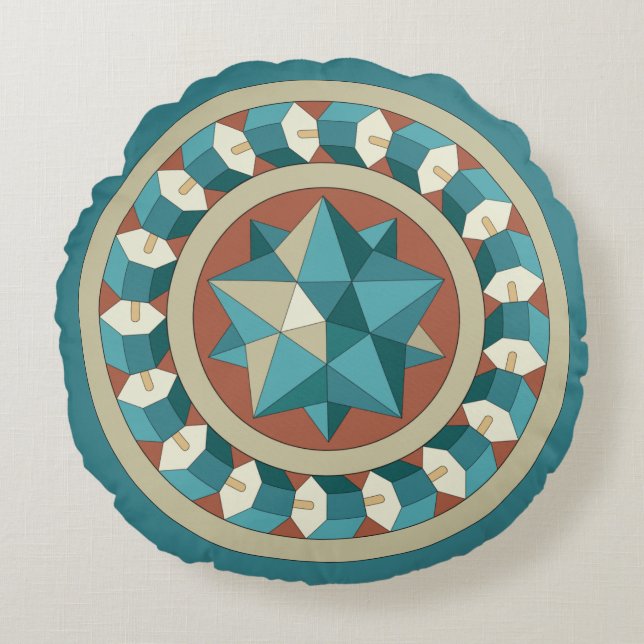Sacred Geometry  Round Cushion (Front)
