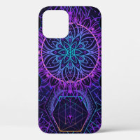 Sacred Geometry seamless pattern. Hindu symbols of