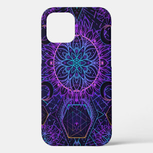 Sacred Geometry seamless pattern. Hindu symbols of iPhone 12 Case