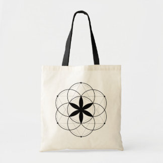 Sacred Geometry Seed of Life Line Art Tote Bag