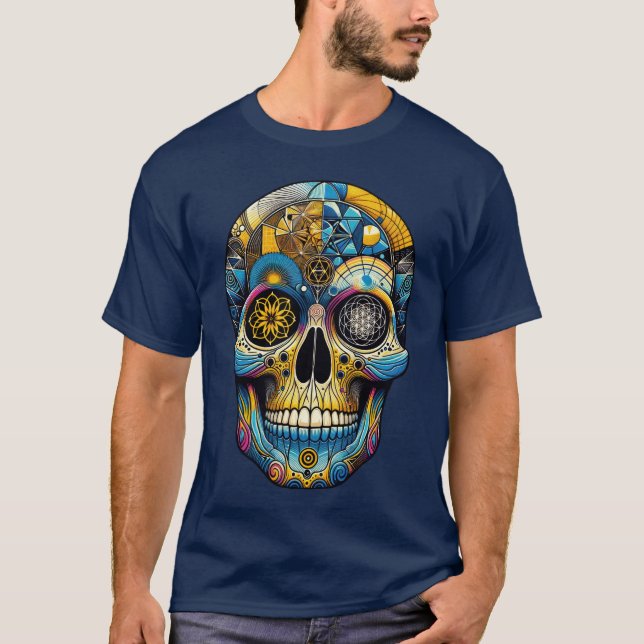 Sacred Geometry Skull T-Shirt (Front)