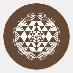 Sacred Geometry Sri Yantra Chakra Triangle  Classic Round Sticker