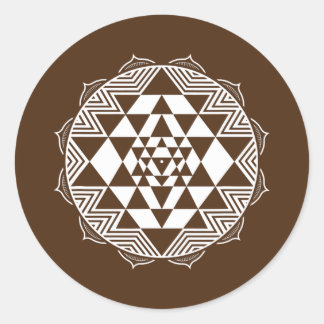 Sacred Geometry Sri Yantra Chakra Triangle  Classic Round Sticker