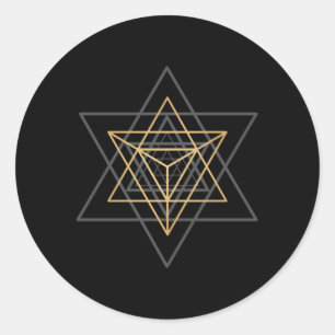 Sacred Geometry Star Tetrahedron Merkaba Classic Round Sticker