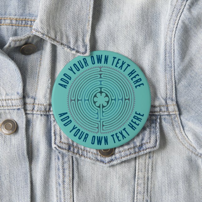 Sacred Geometry Symbol - Chartres Labyrinth 1 10 Cm Round Badge (In Situ)