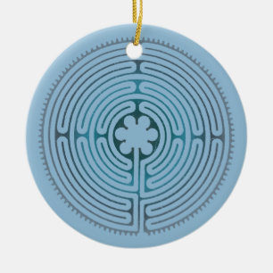 Sacred Geometry Symbol - Chartres Labyrinth 1 Ceramic Ornament