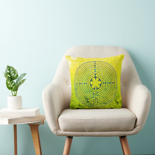 Sacred Geometry Symbol - Chartres Labyrinth 1 Cushion (Chair)