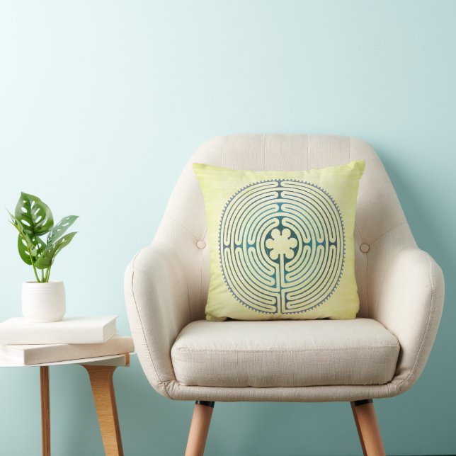 Sacred Geometry Symbol - Chartres Labyrinth 1 Cushion (Chair)