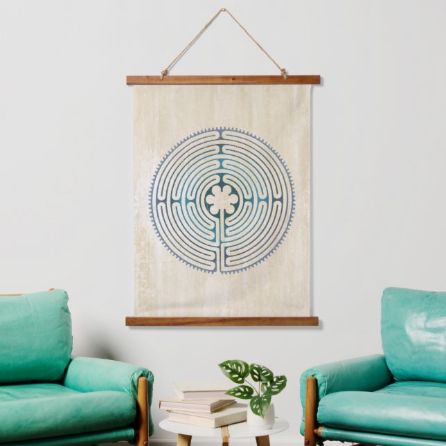 Sacred Geometry Symbol - Chartres Labyrinth 1 Hanging Tapestry (Living Room)