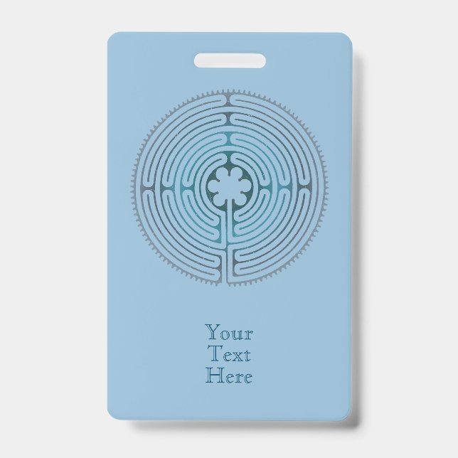 Sacred Geometry Symbol - Chartres Labyrinth 1 ID Badge (Front)