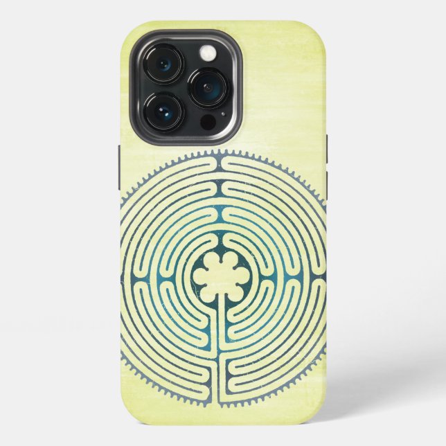 Sacred Geometry Symbol - Chartres Labyrinth 1 iPhone Case (Back)