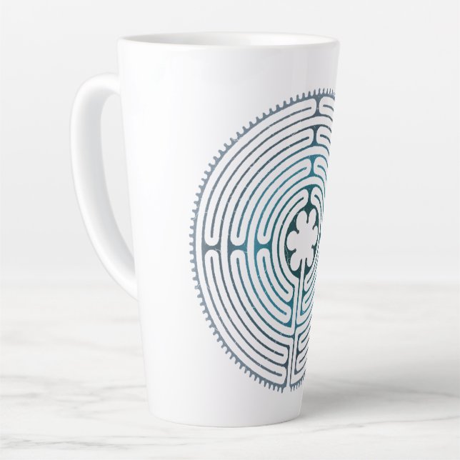 Sacred Geometry Symbol - Chartres Labyrinth 1 Latte Mug (Left Angle)