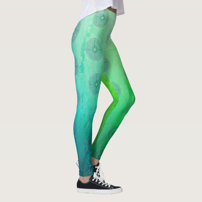 Sacred Geometry Symbol - Chartres Labyrinth 1 Leggings (Right)