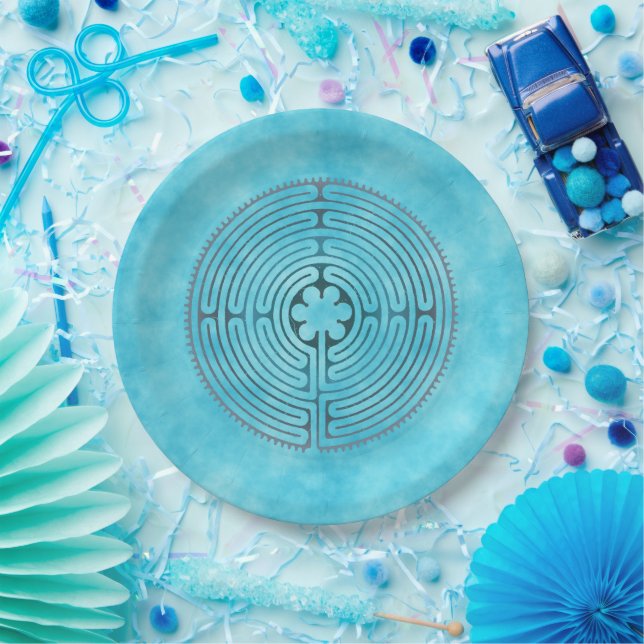 Sacred Geometry Symbol - Chartres Labyrinth 1 Paper Plate (Party)