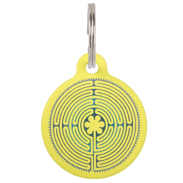 Sacred Geometry Symbol - Chartres Labyrinth 1 Pet Tag (Front)