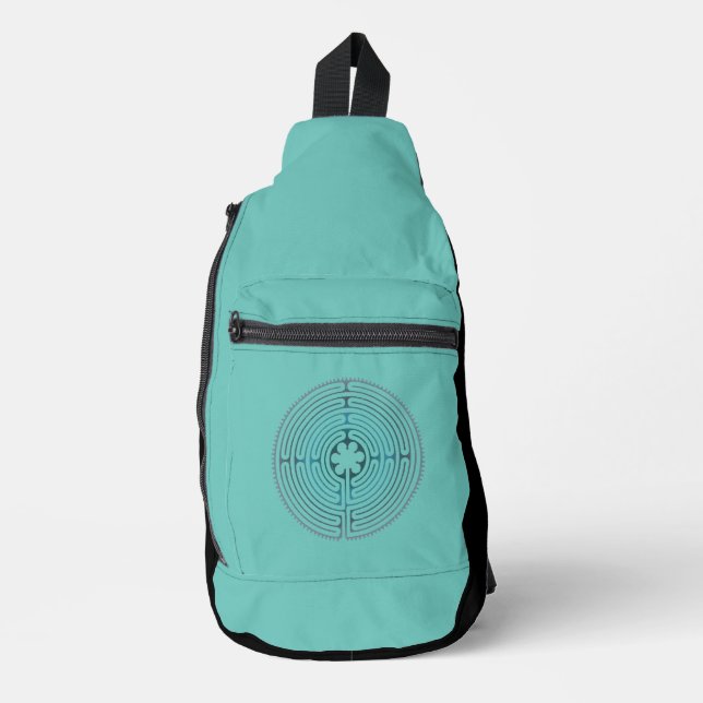 Sacred Geometry Symbol - Chartres Labyrinth 1 Sling Bag (Front)