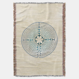 Sacred Geometry Symbol - Chartres Labyrinth 1 Throw Blanket