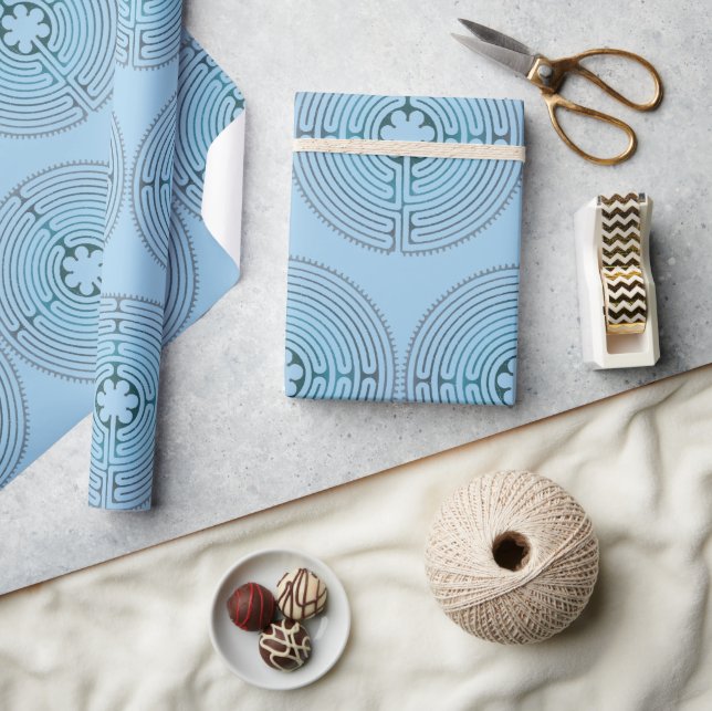 Sacred Geometry Symbol - Chartres Labyrinth 1 Wrapping Paper (Crafts)