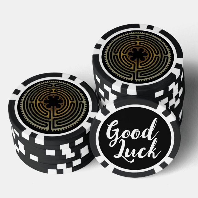 Sacred Geometry Symbol - Chartres Labyrinth 4 Poker Chips (Stack)