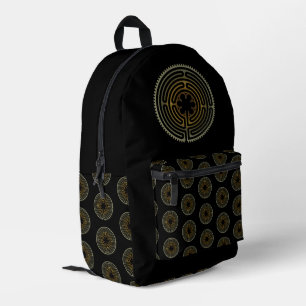 Sacred Geometry Symbol - Chartres Labyrinth 4 Printed Backpack